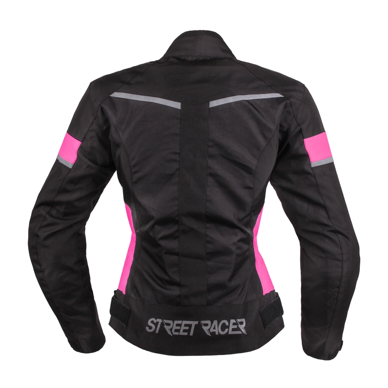 Damska kurtka motocyklowa Street Racer Betty czarno-biało-różowa wyprzedaż
