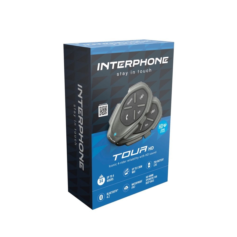 Interkom Bluetooth Interphone CellularLine TOUR HD Twin Pack 2 szt.