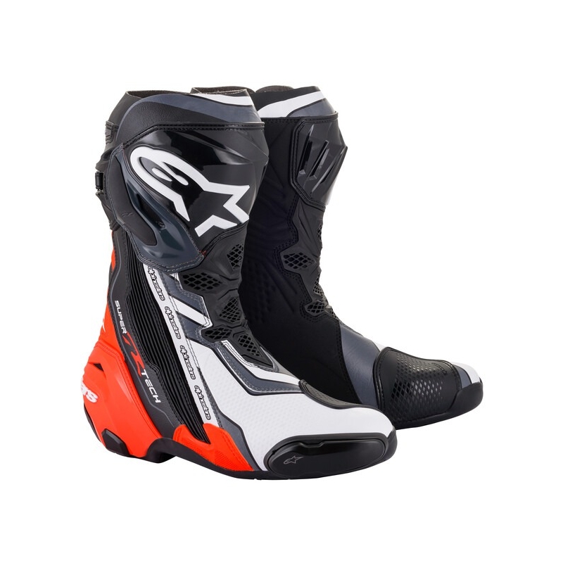 Buty motocyklowe Alpinestars Supertech R czarno-fluo czerwono-biało-szare