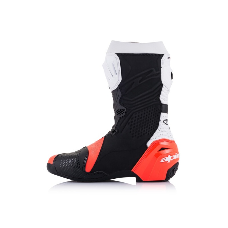 Buty motocyklowe Alpinestars Supertech R Wentylowane czarno-biało-fluoczerwone