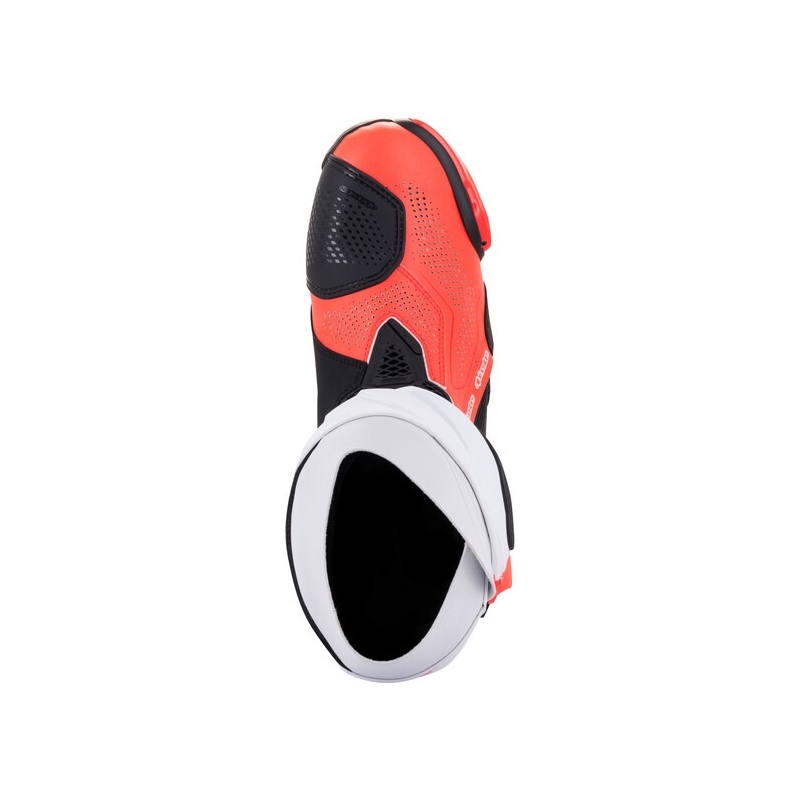 Buty motocyklowe Alpinestars Supertech R Wentylowane czarno-biało-fluoczerwone