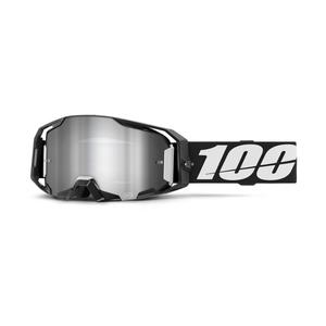 Gogle motocrossowe 100% ARmatic czarne ze srebrną lustrzaną plexi