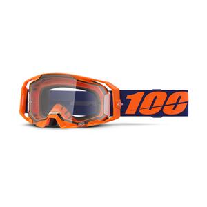 Gogle motocrossowe 100% ARmatic Neon Orange z przezroczystą plexi