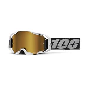 Gogle motocrossowe 100% ARmatic Rapidracer ze złotą prawdziwą plexi