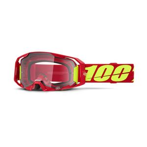 Gogle motocrossowe 100% ARmatic czerwone z przezroczystą plexi