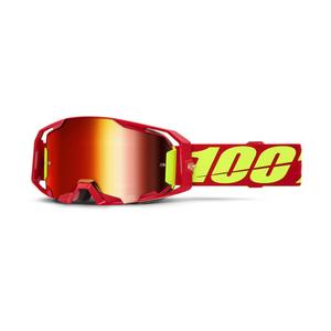 Gogle motocrossowe 100% ARmatic czerwone z czerwoną plexi