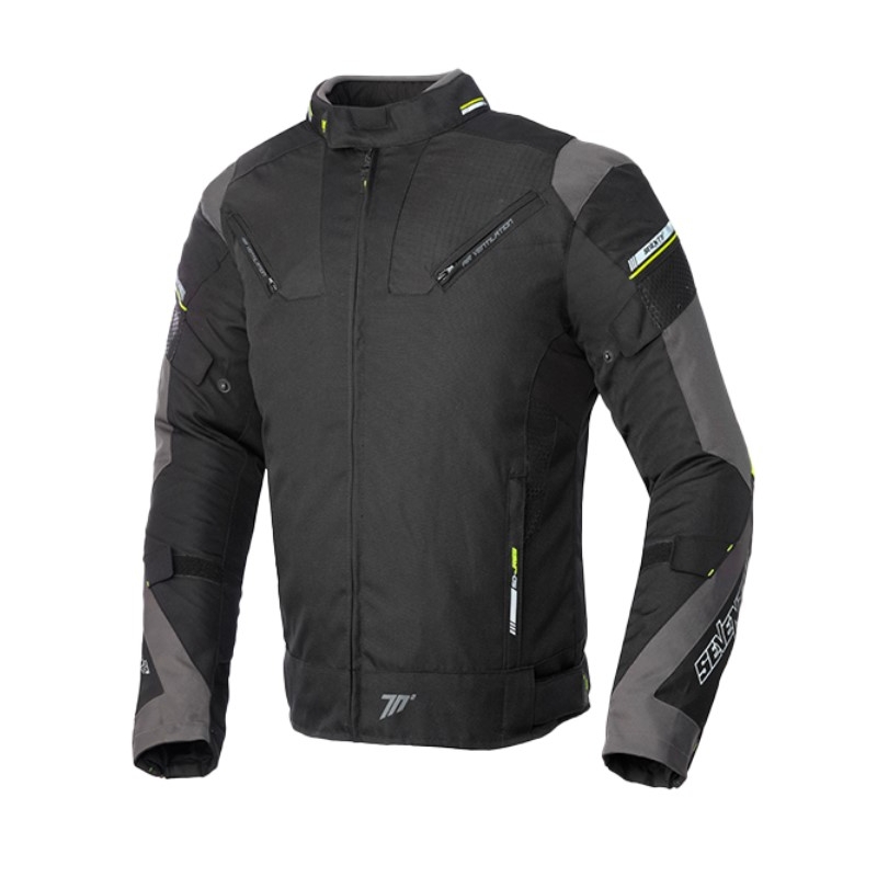 Kurtka motocyklowa SEVENTY DEGREES SD-JR69 czarny-fluo żółty