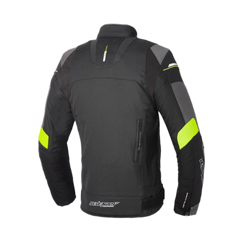 Kurtka motocyklowa SEVENTY DEGREES SD-JR69 czarny-fluo żółty