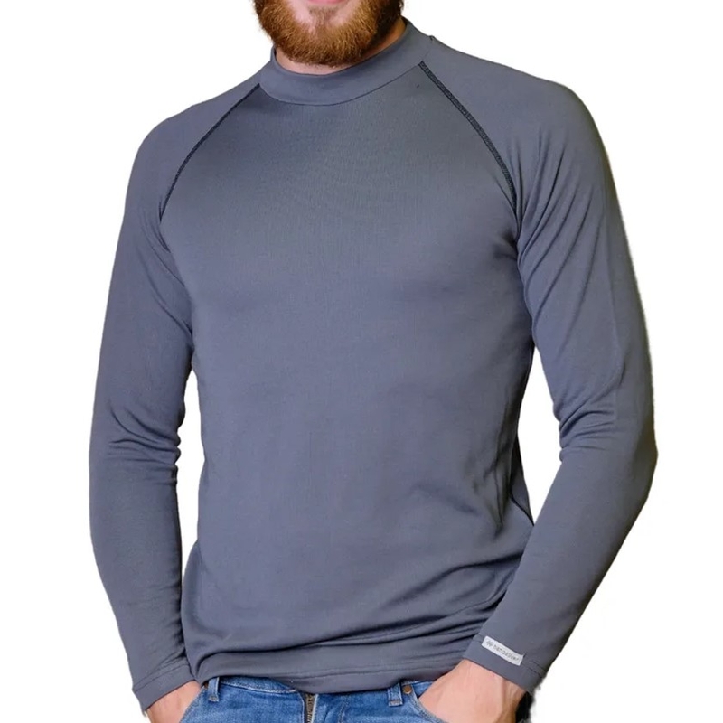 Męska koszulka termoaktywna nanosilver® Basic Merino w kolorze szarym