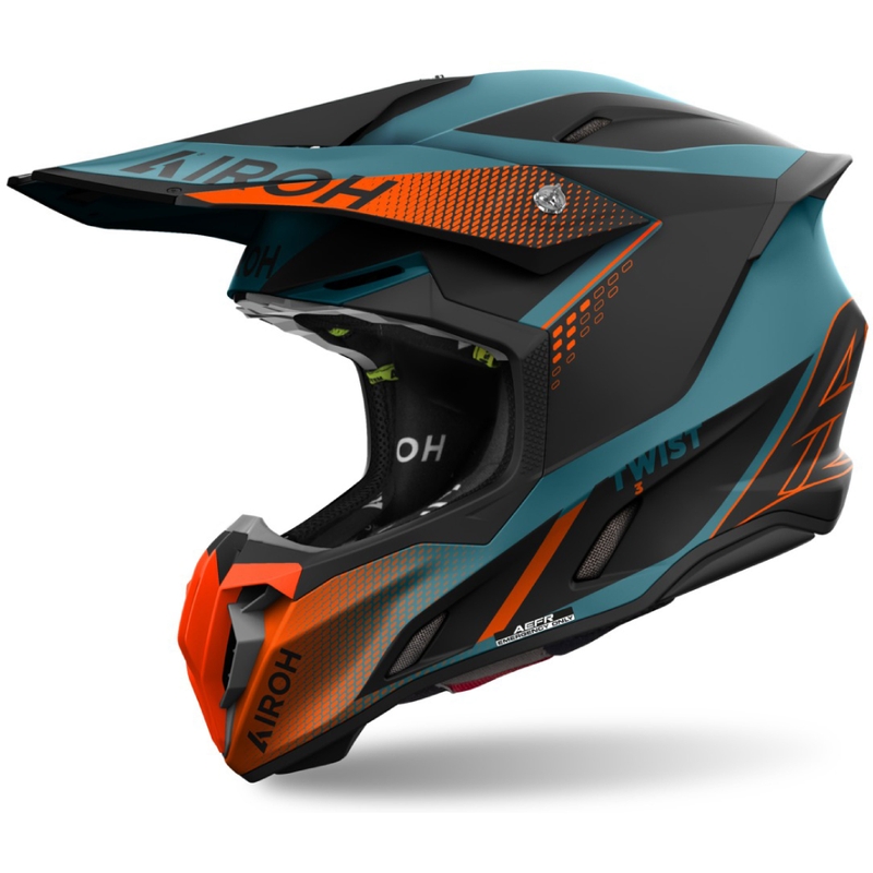 Kask motocrossowy Airoh Twist 3 Shard matowy pomarańczowy