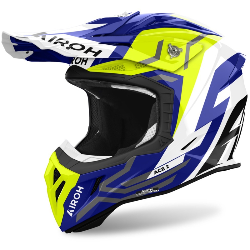 Kask motocrossowy Airoh Aviator Ace 2 Ground w kolorze żółtym błyszczącym
