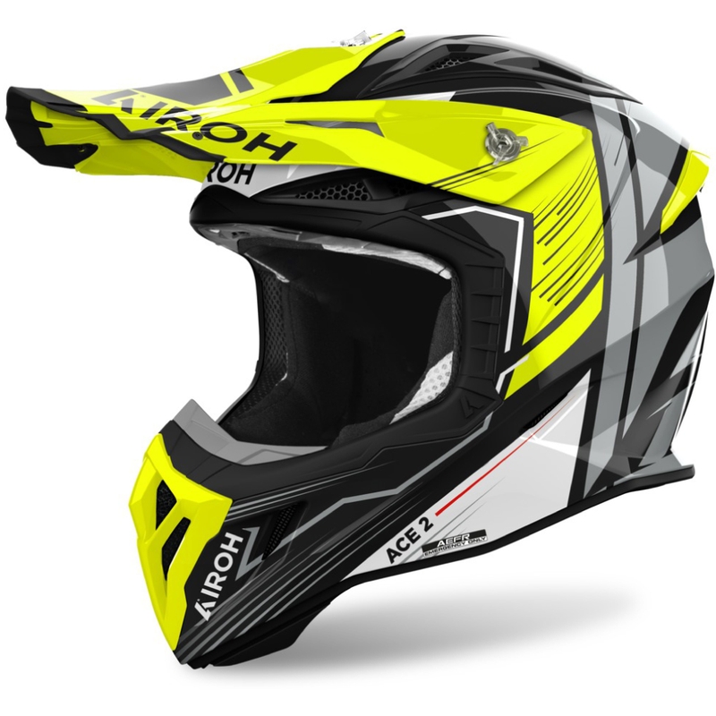 Kask motocrossowy Airoh Aviator Ace 2 Engine w kolorze żółtym błyszczącym