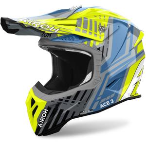 Kask motocrossowy Airoh Aviator Ace 2 Stream 2024 błyszczący żółty