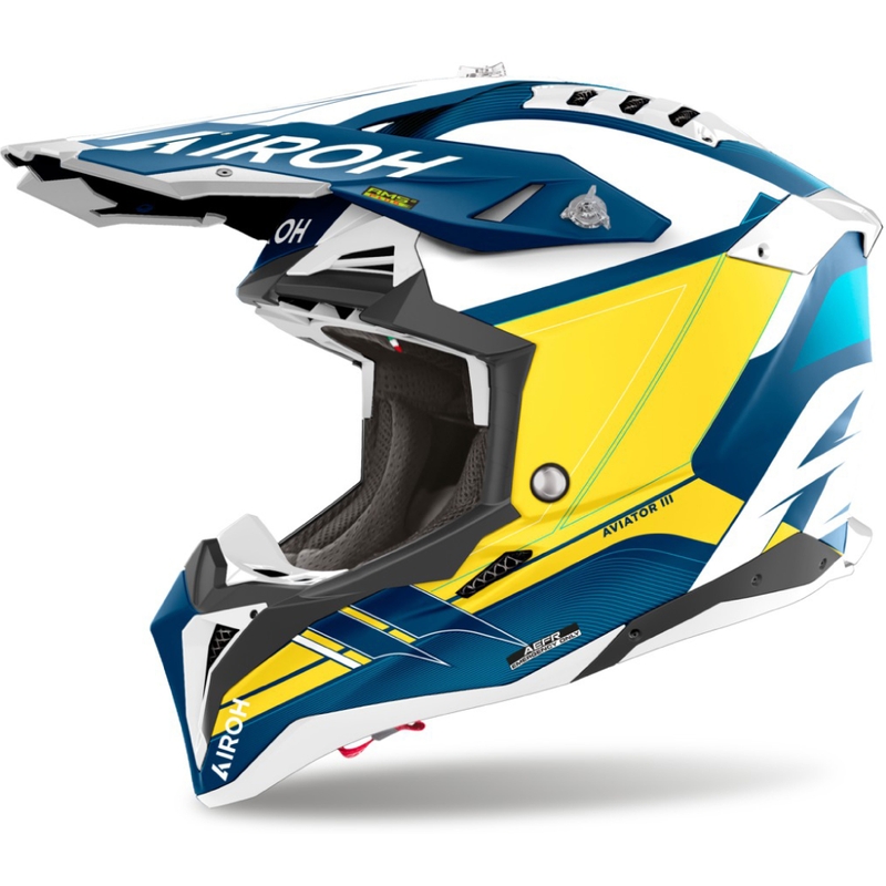 Kask motocrossowy Airoh Aviator 3 Saber matowoniebieski