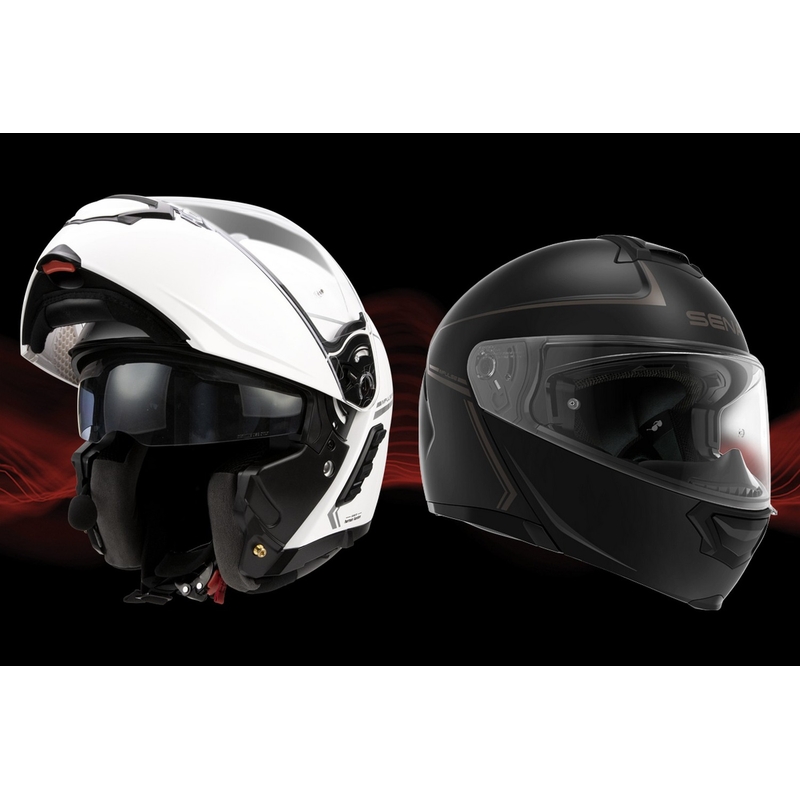 Kask motocyklowy składany SENA ze słuchawkami Mesh Impulse biały połysk