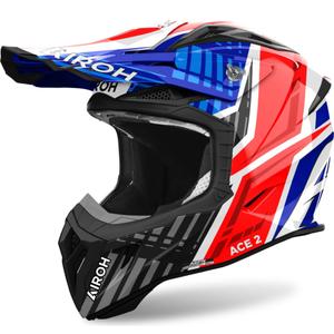Kask motocrossowy Airoh Aviator Ace 2 Proud 2024 niebiesko-czerwony błyszczący