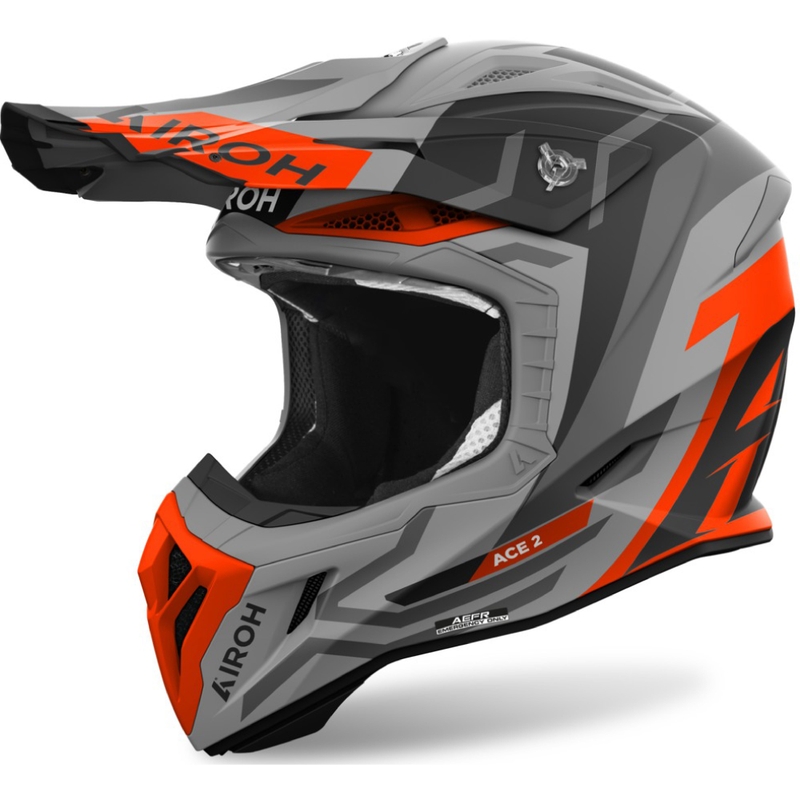 Kask motocrossowy Airoh Aviator Ace 2 Ground matowy pomarańczowy