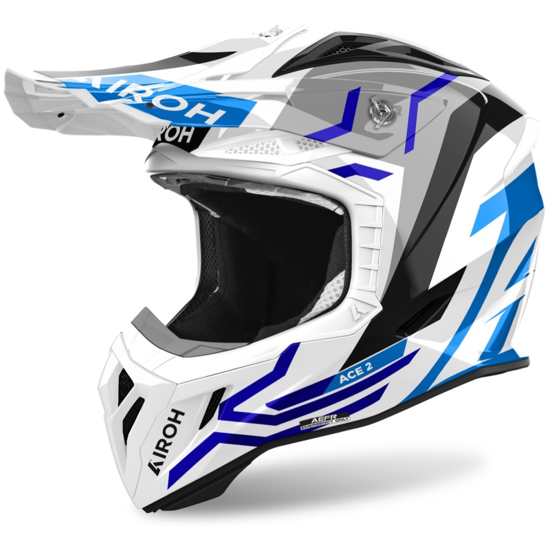 Kask motocrossowy Airoh Aviator Ace 2 Ground połyskujący niebieski