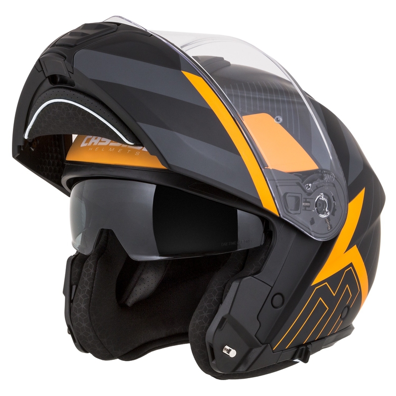 Kask motocyklowy składany Cassida Modulo 2.1 Profil matowy czarno-szaro-pomarańczowy
