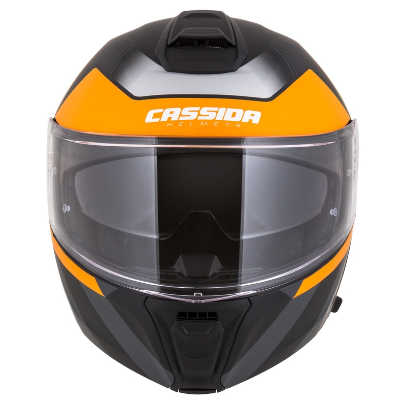Kask motocyklowy składany Cassida Modulo 2.1 Profil matowy czarno-szaro-pomarańczowy