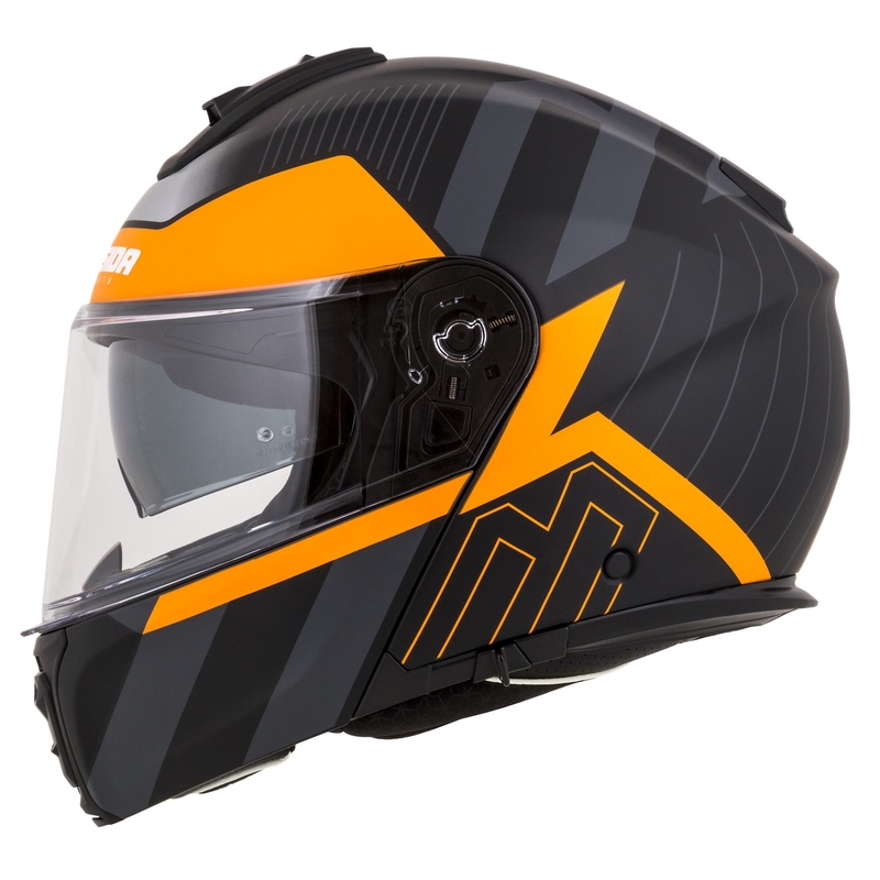 Kask motocyklowy składany Cassida Modulo 2.1 Profil matowy czarno-szaro-pomarańczowy