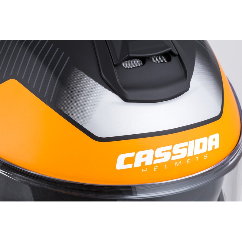 Kask motocyklowy składany Cassida Modulo 2.1 Profil matowy czarno-szaro-pomarańczowy