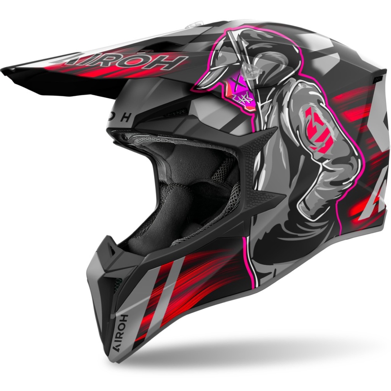 Kask motocrossowy Airoh Wraaap Cyber matowy czerwony