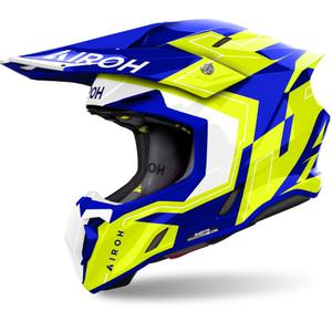 Kask motocrossowy Airoh Twist 3 Dizzy błyszczący niebiesko-żółty