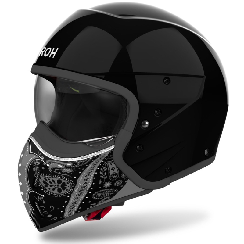 Modułowy kask motocyklowy Airoh J110 Paesly w kolorze czarnym błyszczącym
