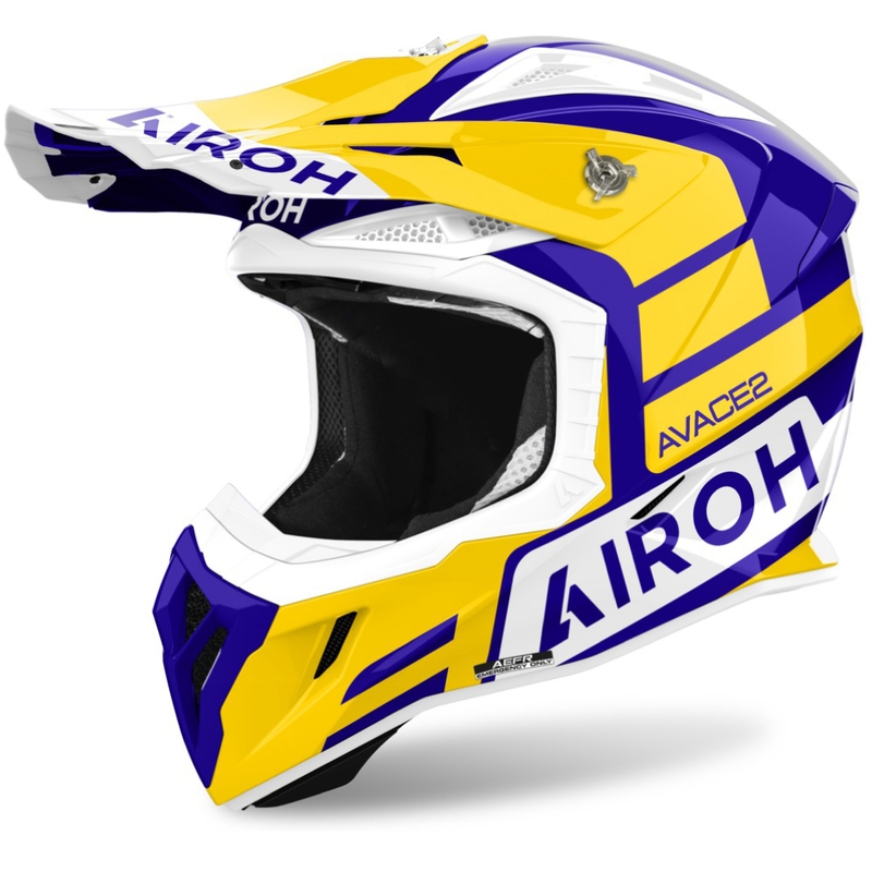 Kask motocrossowy Airoh Aviator Ace 2 Sake w kolorze błyszczącego żółtego