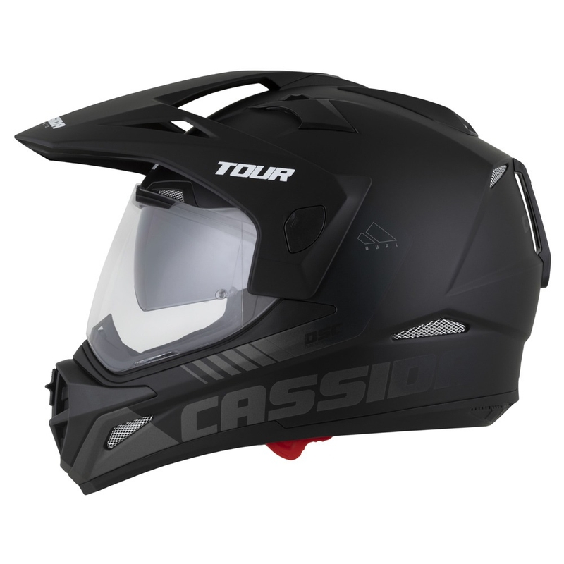 Kask enduro Cassida Tour 2.0 Dual matowy czarno-szary z matowym czarnym wizjerem