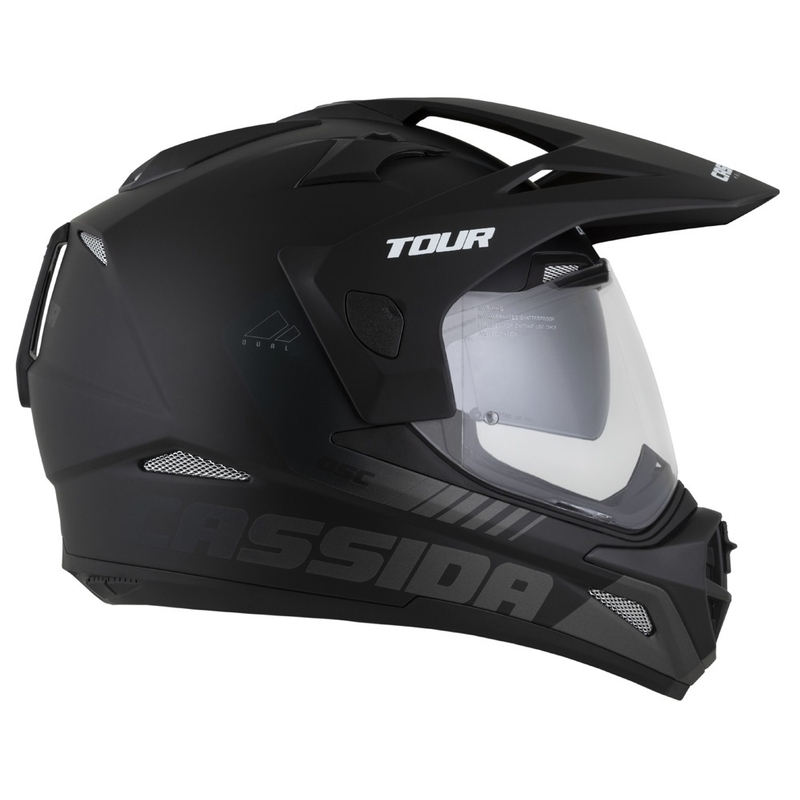 Kask enduro Cassida Tour 2.0 Dual matowy czarno-szary z matowym czarnym wizjerem