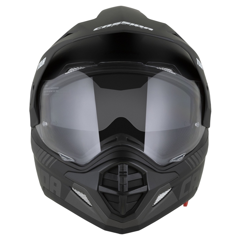 Kask enduro Cassida Tour 2.0 Dual matowy czarno-szary z matowym czarnym wizjerem