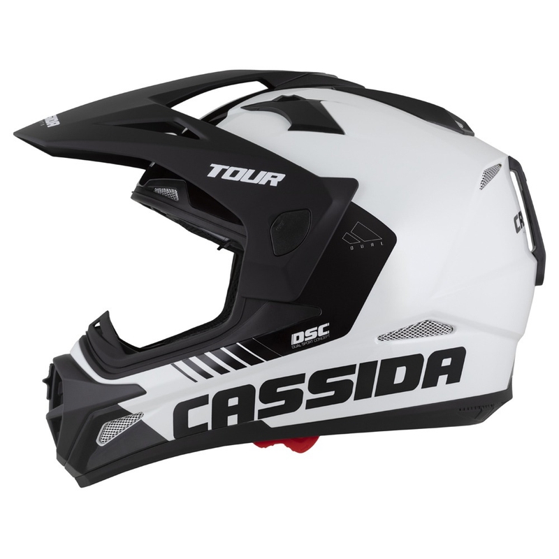 Kask enduro Cassida Tour 2.0 X-tra szaro-fluo żółto-czarny z czarnym matowym wizjerem