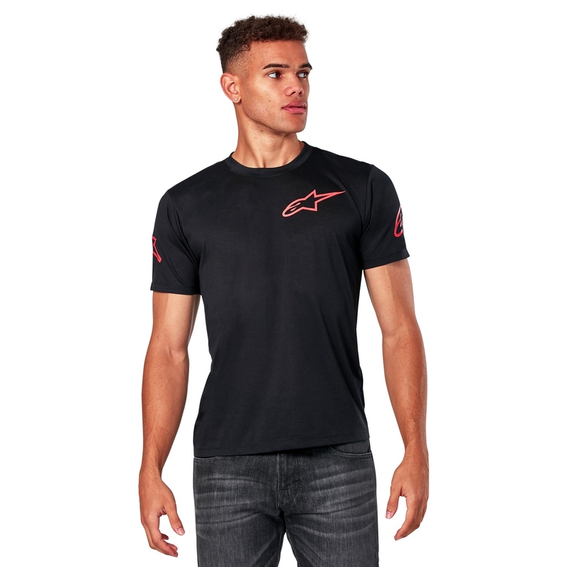 Czarny T-shirt Alpinestars z ramionami Performance