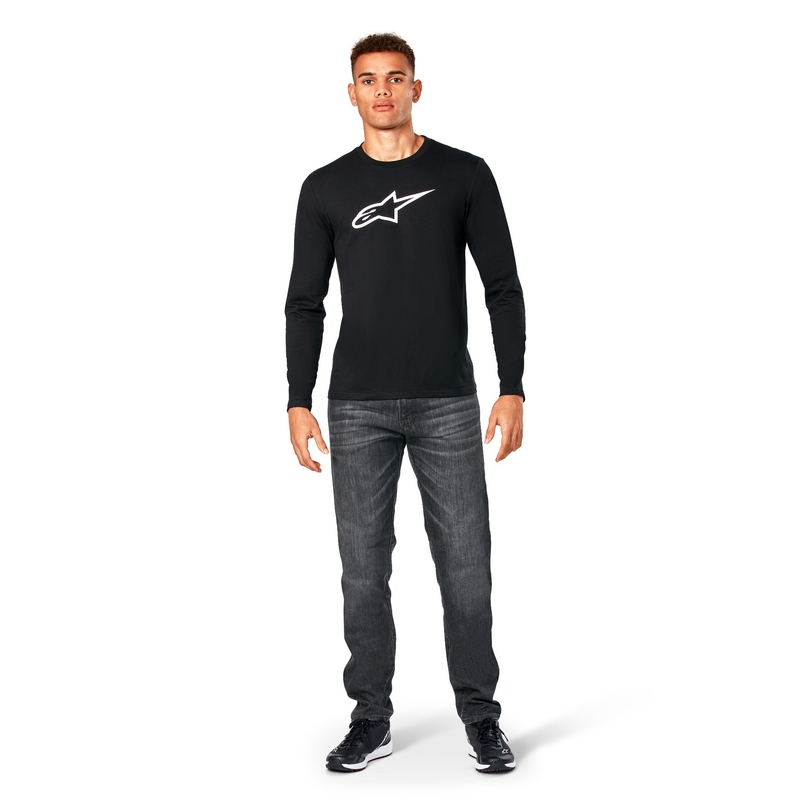 Czarny T-shirt z długim rękawem Alpinestars Backhand CSF