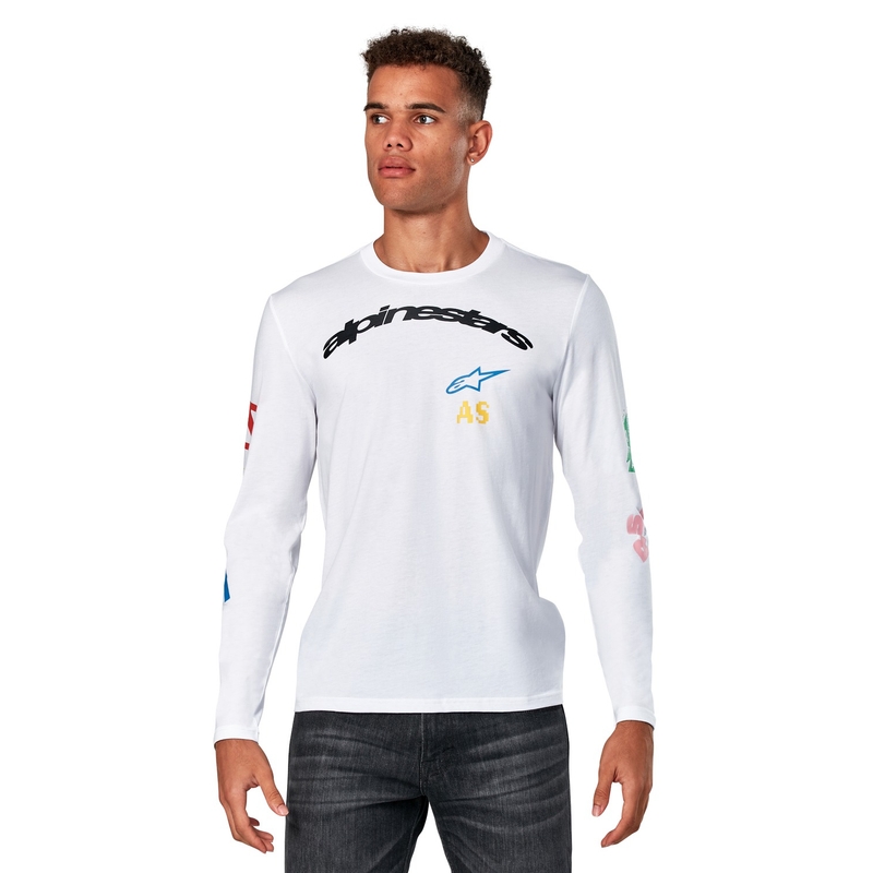 Biała koszulka z długim rękawem Alpinestars Brundo CSF