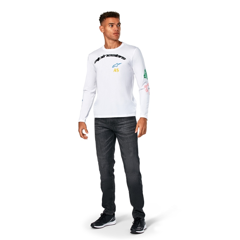 Biała koszulka z długim rękawem Alpinestars Brundo CSF
