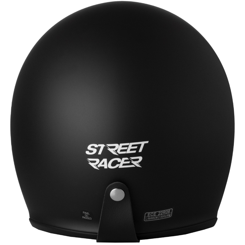 Kask motocyklowy Street Racer Shadow II otwarty, matowy czarny