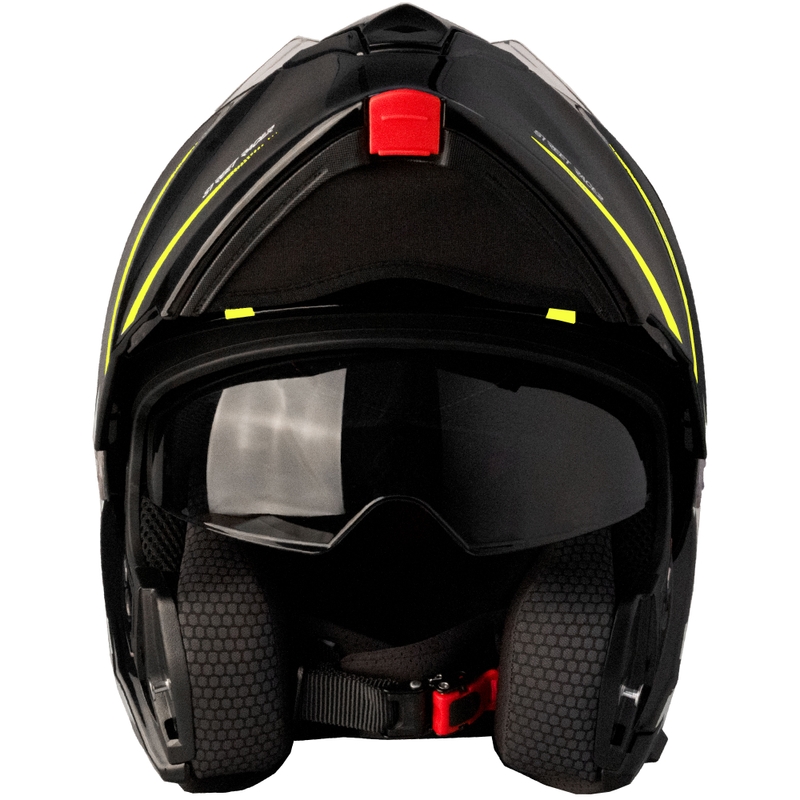 Kask motocyklowy składany Street Racer Fury czarno-fluo żółty