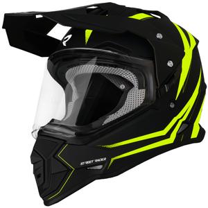 Kask motocyklowy enduro Street Racer Ignite matowy czarno-fluo żółty