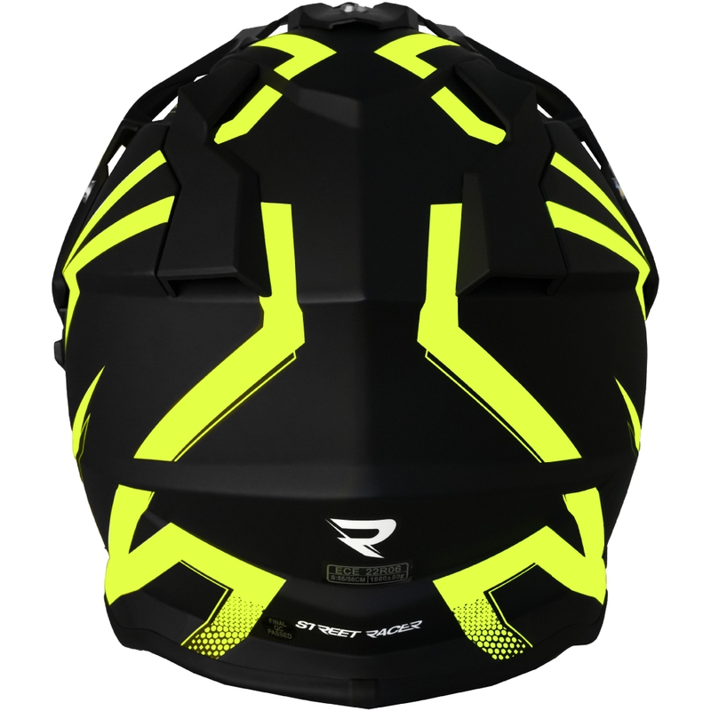 Kask motocyklowy enduro Street Racer Ignite matowy czarno-fluo żółty