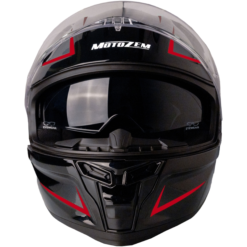 Integralny kask motocyklowy Motozem Guardian czarno-czerwony