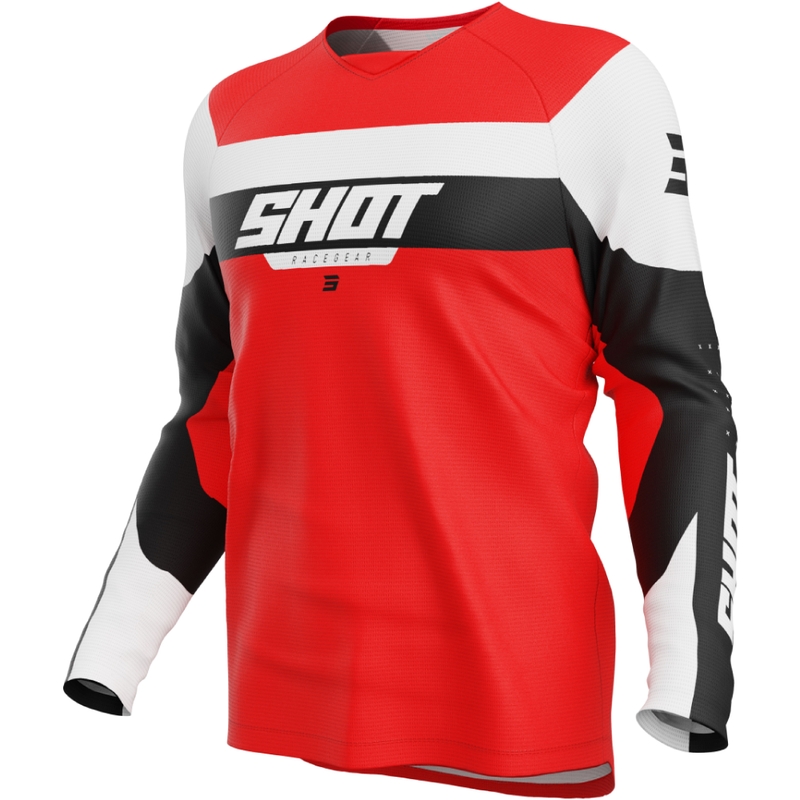 Czerwona koszulka motocrossowa dla dzieci Shot Draw League