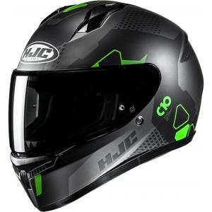Kask motocyklowy integralny HJC C10 Aspa MC4SF czarno-szaro-zielony