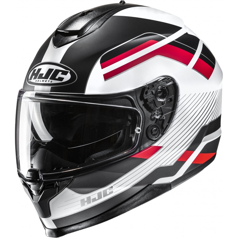 Kask motocyklowy integralny HJC C70N Belis MC1SF czarno-biało-czerwony