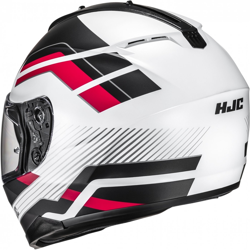 Kask motocyklowy integralny HJC C70N Belis MC1SF czarno-biało-czerwony