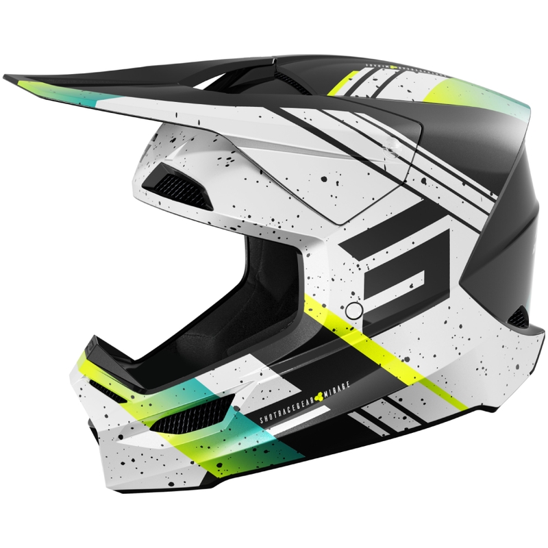 Kask motocrossowy Shot Furious Mirage niebiesko-fluo żółty