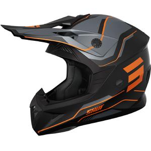 Kask motocrossowy Shot Pulse Lines matowy czarno-pomarańczowy