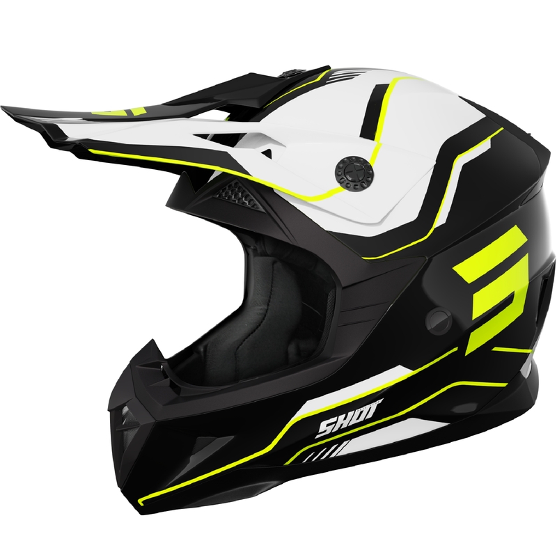 Dziecięcy kask motocrossowy Shot Pulse Lines czarno-fluo żółty